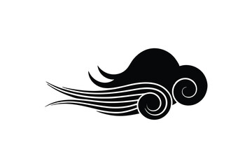 Poster - Black cloud swirls and streaks abstract graphic