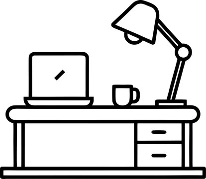 Online Meeting and Home Office Outline Icon