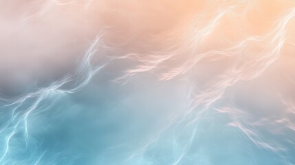 Poster - Stunning abstract design showcasing swirling clouds in soft pastel colors during sunset over an ocean