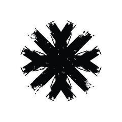 Poster - Bold black brushstroke starburst emblem with transparency suitable for various designs