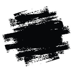 Poster - Bold black grunge brush stroke with transparent background for design use