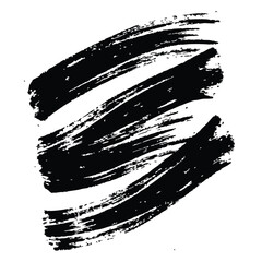 Poster - Bold brushstrokes in black on white background for artistic graphic design elements