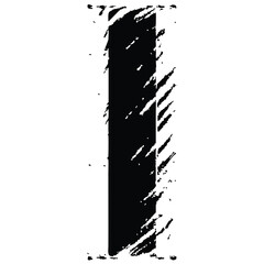 Poster - Grungy black vertical stripe with textured edges on a transparent background