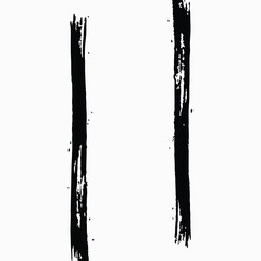 Poster - Two bold black vertical brush strokes with transparent background for design