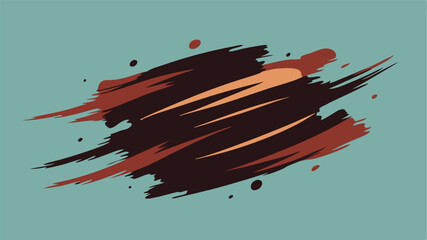 Poster - Abstract artistic brushstroke design with earth tones and transparent background