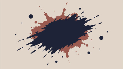Poster - Abstract artistic composition featuring splashes and dots with beige background and transparency