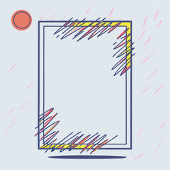 Fototapete - Abstract artistic frame with scribbled elements design on a transparent canvas