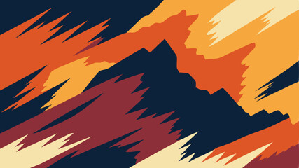Poster - Abstract artistic design with warm tones and sharp edges on a transparent background