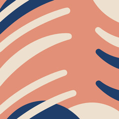 Poster - Abstract background with organic shapes in trendy peach beige and navy colors