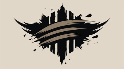 Poster - Abstract black and brown graphic design element with transparency for versatile projects