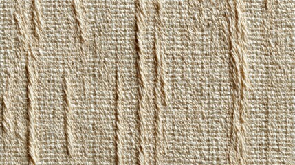 Poster - This close-up view reveals the intricate texture of a fabric made from natural fibers. Subtle variations in tone and weave create a warm, inviting appearance.