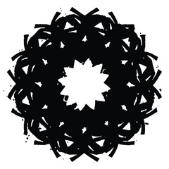 Poster - Abstract black and white floral ornament with transparency for creative designs