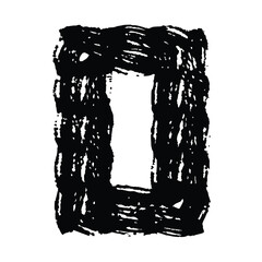Poster - Abstract black and white textured zero shape on transparent background