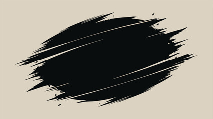 Poster - Abstract black brush stroke design with transparency for various creative projects
