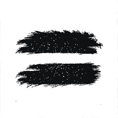 Poster - Abstract black brush strokes with white dots on a clean white background