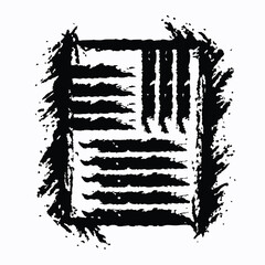 Poster - Abstract black ink art grunge texture design on white background
