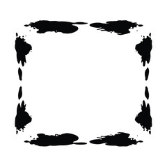 Poster - Abstract black ink blot border frame on white background for design projects