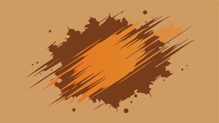 Poster - Abstract brush stroke background with brown and orange colors on transparent backdrop