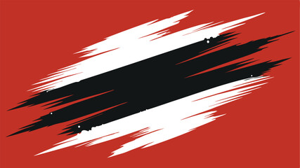 Poster - Abstract brushstroke design with red white and black colors suitable for graphic design