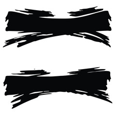 Poster - Abstract brushstroke elements in black with transparent background design assets