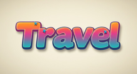 Poster - Vibrant Travel Typography Colorful Text Effect Design