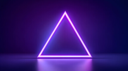 Fototapete - Blue Neon Triangle Floating for Abstract Visuals