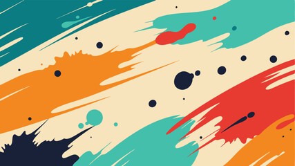 Poster - Abstract colorful art background with dynamic splash elements and neutral tones design.