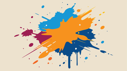 Poster - Abstract colorful paint splatter background ideal for creative design and visual projects