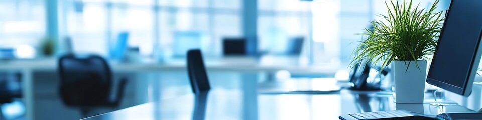 Poster - A modern business environment with sleek office furniture