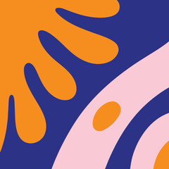 Poster - Abstract composition featuring organic shapes in modern vivid color palette