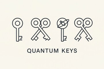 Poster - Illustration of Quantum Keys Representing Security and Technology Concepts