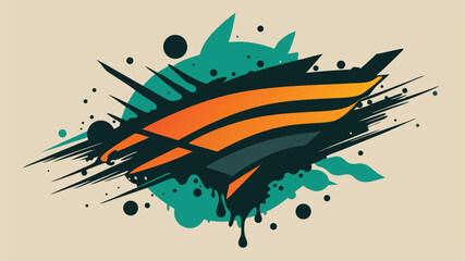 Poster - Abstract design with organic shapes and modern color palette on a transparent background
