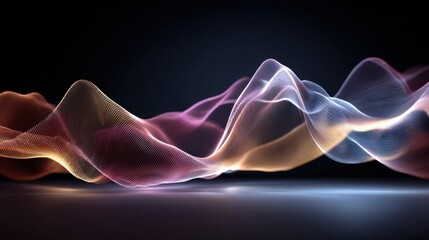 Fototapete - Dynamic waves of color intertwine in a dark background, showcasing vibrant gradients that flow seamlessly. This abstract creation highlights the beauty of digital artistry through movement and light.