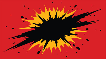 Poster - Abstract explosion burst comic book style with red and yellow colors isolated