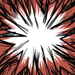 Poster - Abstract explosion burst design in red and black with copy space for artwork