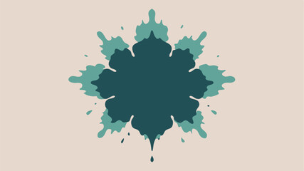 Poster - Abstract floral shape with two tone colors and transparency design element