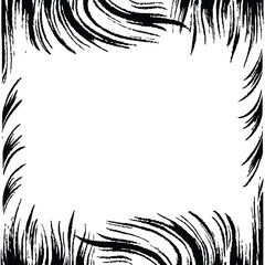 Poster - Abstract frame design with black brush strokes creating elegant border elements