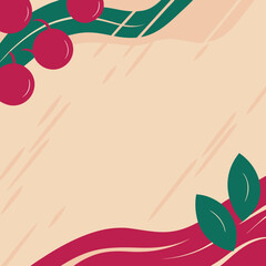 Poster - Abstract fruit and leaf design in modern flat style with decorative elements