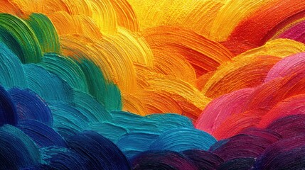 Poster - Bright hues blend seamlessly in this abstract work of art, characterized by bold strokes and curves that evoke a sense of movement and warmth, inviting viewers to explore its layers.
