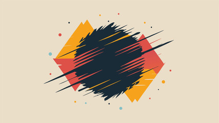 Poster - Abstract geometric art composition with colorful shapes and transparent effect