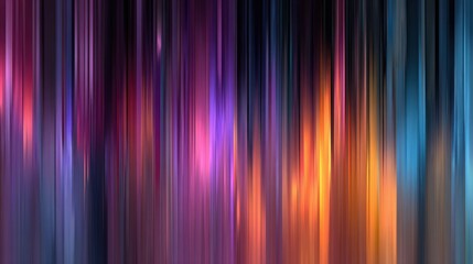 Poster - Colorful vertical lines create an abstract composition, showcasing a blend of vibrant hues. The artwork evokes a sense of movement and energy, ideal for a modern design theme.