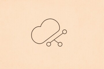 Poster - Minimalist Cloud Icon with Connection Lines on a Soft Background