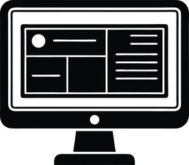Fototapete - Digital Workspace: A minimalist vector image portrays a sleek computer screen, embodying the essence of technology and digital interfaces. Emphasizing simplicity and the evolving digital landscape.