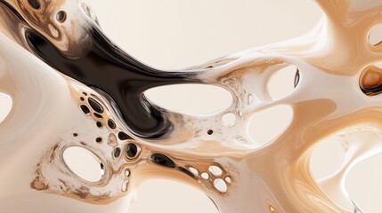 Poster - Abstract organic shapes blend warm tones and intricate patterns in contemporary design setting