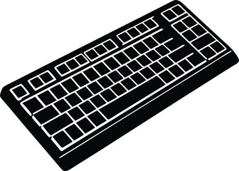 Fototapete - Keyboard Icon: A clean and elegant silhouette of a computer keyboard, perfect for design and technology themes. 