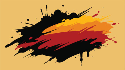 Poster - Abstract splash composition with layered colors and dynamic brushstroke design