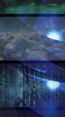 Poster - Animation of computer data processing on screens
