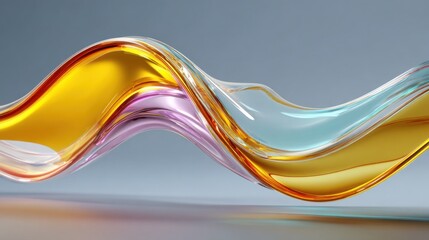 Fototapete - A dynamic arrangement of fluid shapes in striking colors flows gracefully, creating a sense of movement and lightness. The interplay of warm and cool tones captivates viewers.