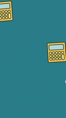 Poster - Animation of woman talking over calculator icons