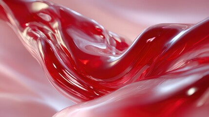 Poster - Abstract flowing red liquid with glossy smooth surface and dynamic motion high-resolution background for art and design use